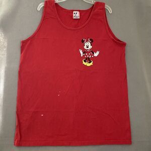 Minnie Mouse‎ Shirt Adult XL Red Disney Designs Tank Graphic Front Back Spellout